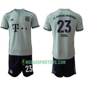 Koszulka Bayern Monachium Vidal 23 Dziecięcy Wyjazdowe Stroje Piłkarskie 2018/19 Krótki Rękaw